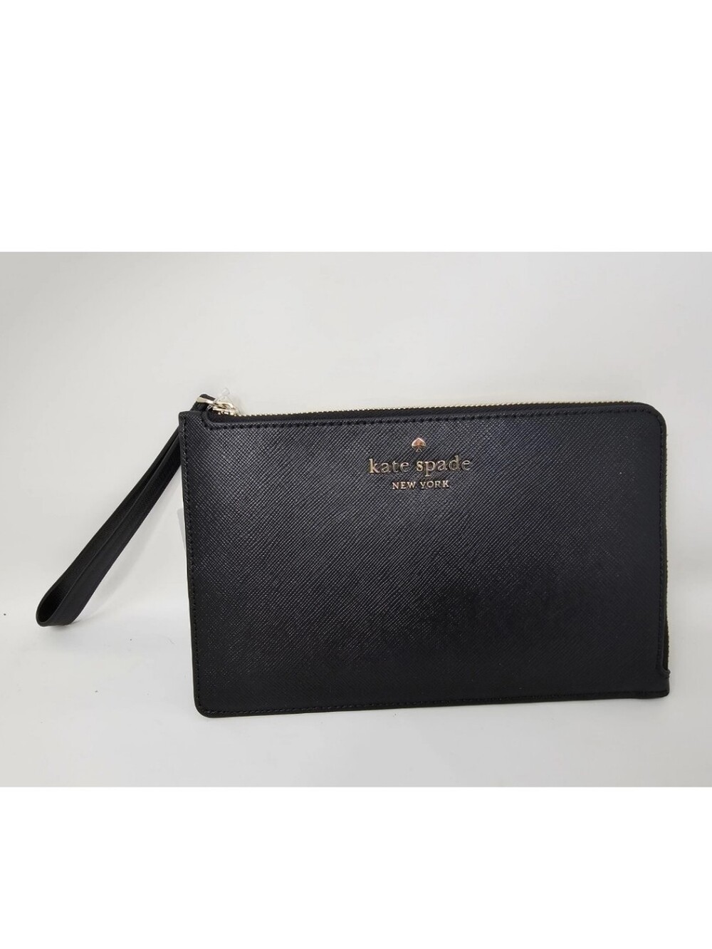 NWT Kate Spade Saffiano Black Leather Wristlet